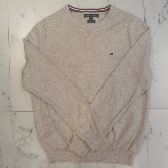 Tommy Hilfiger Men's Light Tan Crewneck Sweater - Picture 1 of 5